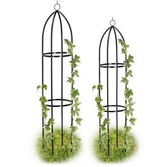 Relaxdays Relaxdays - Trellis Tower Set of 2, Freestanding, Growth Support For Roses, Climbing Plants, Weatherproof, h: 139 x 149 cm, Black