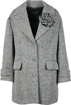 Ermanno Scervino Dames, Mantels, Grijs, Maat: XS Polyamide