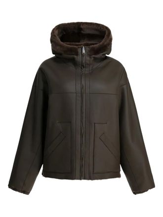 BLANCHA hooded sheepskin jacket - women - Sheep Skin/Shearling/Calf Leather - 42 - Brown