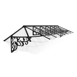 Palram Patio Cover Lily Extendable Canopy Door Awning Kit 4700 Clear L472.6cm in Black