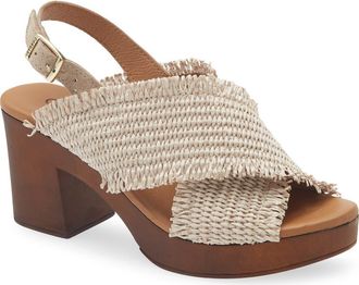Cordani Wendy2 Raffia Crisscross Slingback Sandal in Beige at Nordstrom, Size 6.5Us