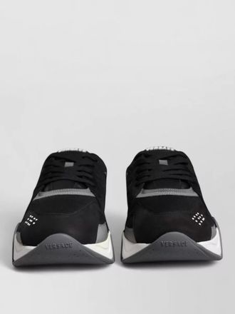 Versace leather neoprene chunky low top squalo sneakers