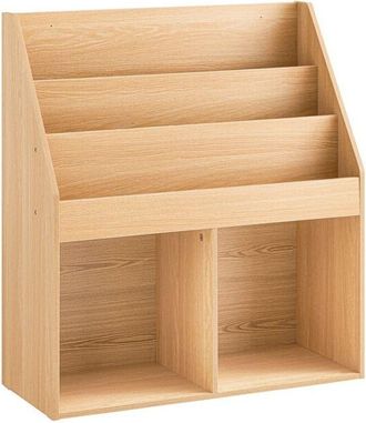 SoBuy Sobuy Biblioteca Infantil Estante Para Libros Para Ni&ntilde;os Estante De Almacenamiento Para Dormitorio Infantil Reposavasos Con 3 Estantes Y 2 Compartimen