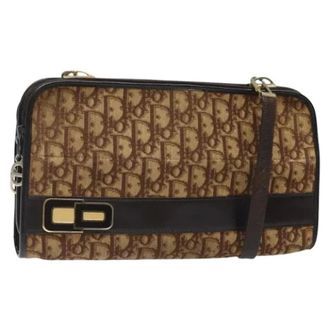 Dior Pre-owned Shoulder Bags, female, Brown, Size: ONE SIZE Pre-owned Trotter Canvas Shoulder Bag