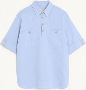 Valentino Polo In Cotone Oxford Uomo AZZURRO 38