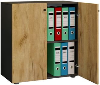ebuy24 Armario De Oficina Vcm Con 2 Compartimentos Armario De Archivo Moderno Con Puertas Giratorias Dimensiones Aprox. An. 70 X Al. 74 X T. 40 Cm - Lona 2 C