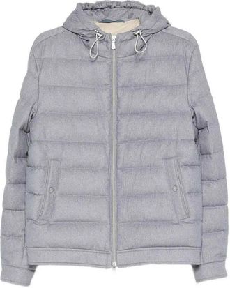 Eleventy Jacket With Hoodie Denim