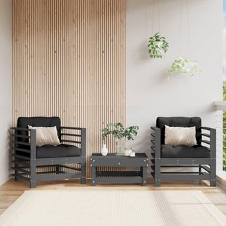 vidaXL Vidaxl - Sillones De Jard&iacute;n 2 Unidades Madera Maciza De Pino Gris
