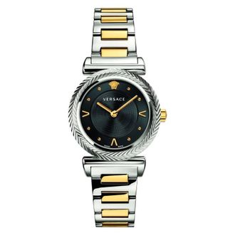 Versace V-Motif Vintage Logo Quartz Black Dial Ladies Watch VERE00518