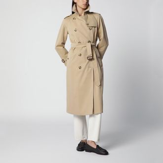 Burberry Trench lungo Waterloo Heritage in cotone color miele
