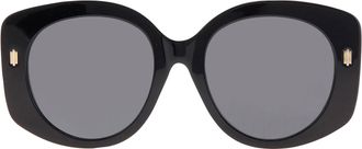 Fendi Smoke Oval Ladies Sunglasses FE40137F 01A 53