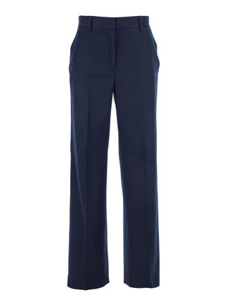 Antonelli robinia Blue Tailored Trousers In Wool Blend Woman