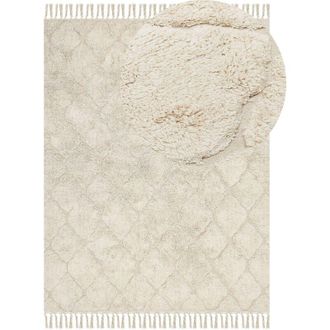 Beliani Rug SILCHAR Beige 160 x 230 cm Cotton