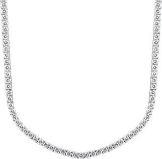 Pompeii3 Huge 23 Ct Moissanite Tennis Necklace 14K White Gold 18