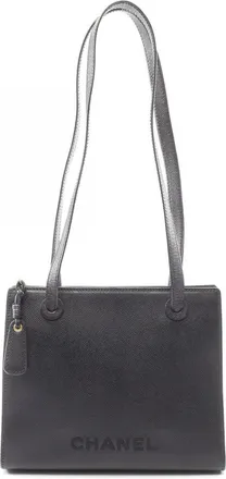 Chanel Black Grained Calfskin Handbag Tote Bag (Pre-Owned)