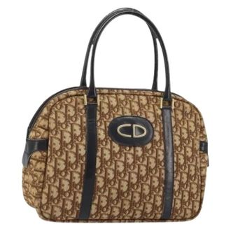 Dior Pre-owned Handbags, female, Brown, Size: ONE SIZE Pre-owned Canvas Hand Bag