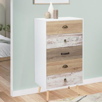 IDMarket Bahia Arc&oacute;n De 5 Cajones 60 Cm Escandinavo