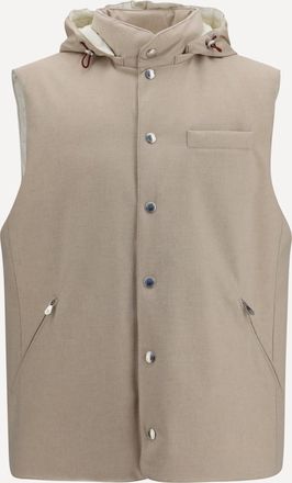 Brunello Cucinelli Gilet Piumino in lana Man XXL