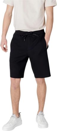 A|X Armani Exchange Zwarte shorts met vetersluiting en zakken - Heren - Korte Broeken - Zwart - XS - Katoen - Korte Broeken