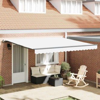 vidaXL Toldo Manual Blanco 400 X 300 Cm Tela Vidaxl