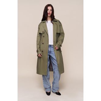 Guizio Classic Trench Coat in Olive at Nordstrom, Size X-Large