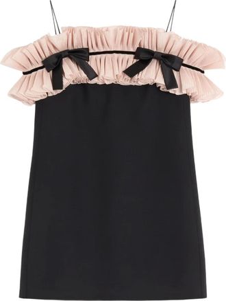Valentino Garavani Crepe Couture geplooide mini-jurk met strik - Zwart