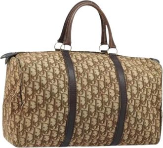 Dior Pre-owned Weekend Bags, female, Beige, Size: ONE SIZE Pre-owned Canvas Boston Bag