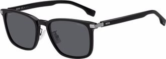 HUGO BOSS Polarized Grey Square Mens Sunglasses BOSS 1406/F/SK 0807/M9 57