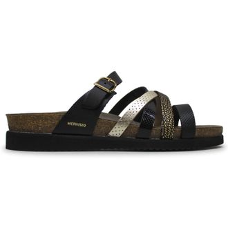 Mephisto Mephisto Huleda Smooth Leather Womens Hook and Loop Sandals - Black - Size:UK 5.5