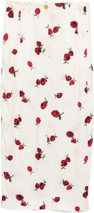 Khaite Lucian Midi Skirt - Womens - Silk/Viscose/Cattle Horn