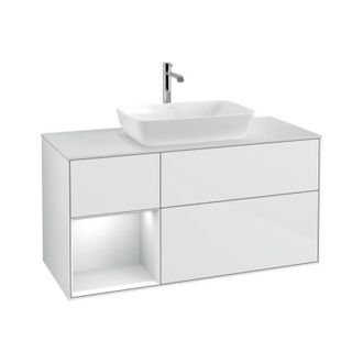 Villeroy & Boch V&b Waschtischunterschrank Finion 1200x603x501mm Regal Glos. Wh Glos. Wh
