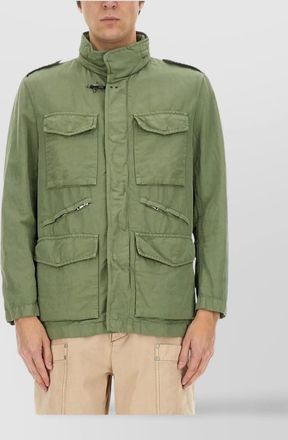 Fay high collar jacket pockets