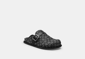 Coach Buckle Clog In Signature Jacquard