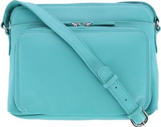 CTM Womens Leather Shoulder Bag Purse with Side Organizer