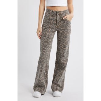 Hidden Jeans High Waist Flare Leg Jeans in Khaki at Nordstrom, Size 31