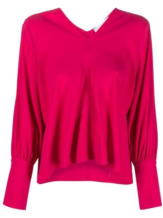 Erika Cavallini Semi Couture Blusa con scollo a V - Rosa