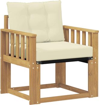 vidaXL Sof&aacute; De Exterior Madera Maciza De Acacia Y Textileno Blanco Vidaxl