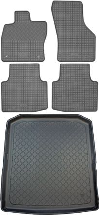 OEM Skoda Superb Iii 3v Kombi (5 Puertas) Desde Septiembre De 2015. Juego De Alfombrillas De Goma Para Coche Y Maletero