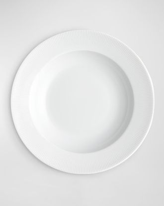 Pillivuyt Eventail Set Of 4 Rimmed Pinstripe Soup Plates - 8.5