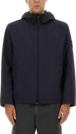 Stone Island Contemporary Hooded Jacket With Distinctive Logo Patch