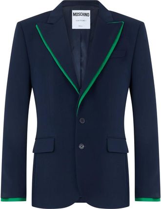 Moschino Elegante blazer met contrasterende details - Heren - Blazers - Blauw - XL - Wol - Jassen