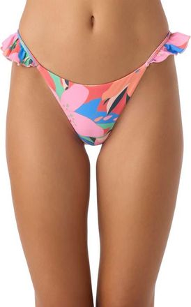 O'Neill Cabana Jalisco Floral Ruffle Bikini Bottoms in Pink Multi Colored at Nordstrom, Size Xx-Large
