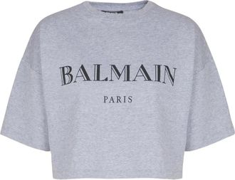 Balmain T-shirt met logoprint - Grijs