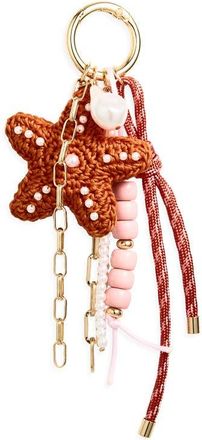 Chelsea28 Crochet Starfish Bag Charm in Orange Multi- Gold at Nordstrom
