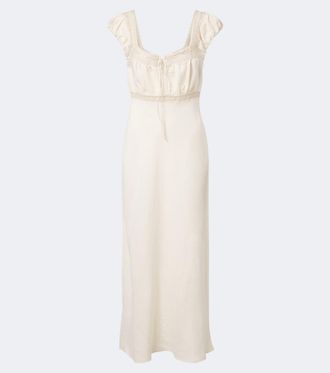 Rixo Maeva lace-trimmed linen-blend maxi dress