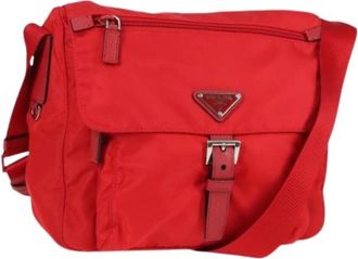 Prada Pre-owned Vintage Nylon Schoudertas - Dames - Vintage Schoudertas - Rood - ONE Size - Nylon - Vintage