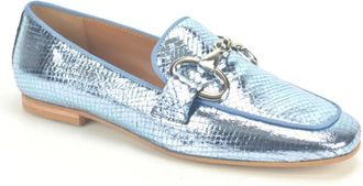 Jhay Blauw Nacre Print College Platte Schoenen - Dames - Loafers - Blauw - 37 1/2 EU - Schoenen