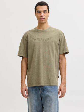 Jack & Jones T-Shirt JACK & JONES JPRBLUAIDEN SS TEE, Herren, Gr. XXL, winter moss, Jersey, Obermaterial: 100% Baumwolle, bedruckt, regular fit normal, Rundhals, S