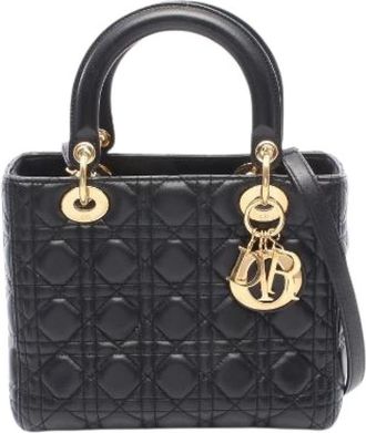 Dior Pre-owned Lady Dior Leren Handtas - Dames - Vintage Handtas - Zwart - ONE Size - Leer - Vintage