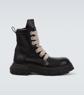 Rick Owens Jumbolace Army leather combat boots
